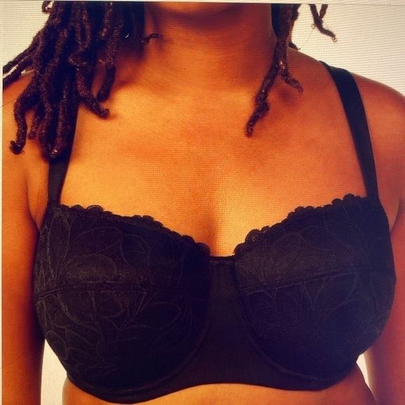 Joyspun Underwire Balconette Bra multiple sizes 40-46 Black lace full figure - Picture 2 of 8